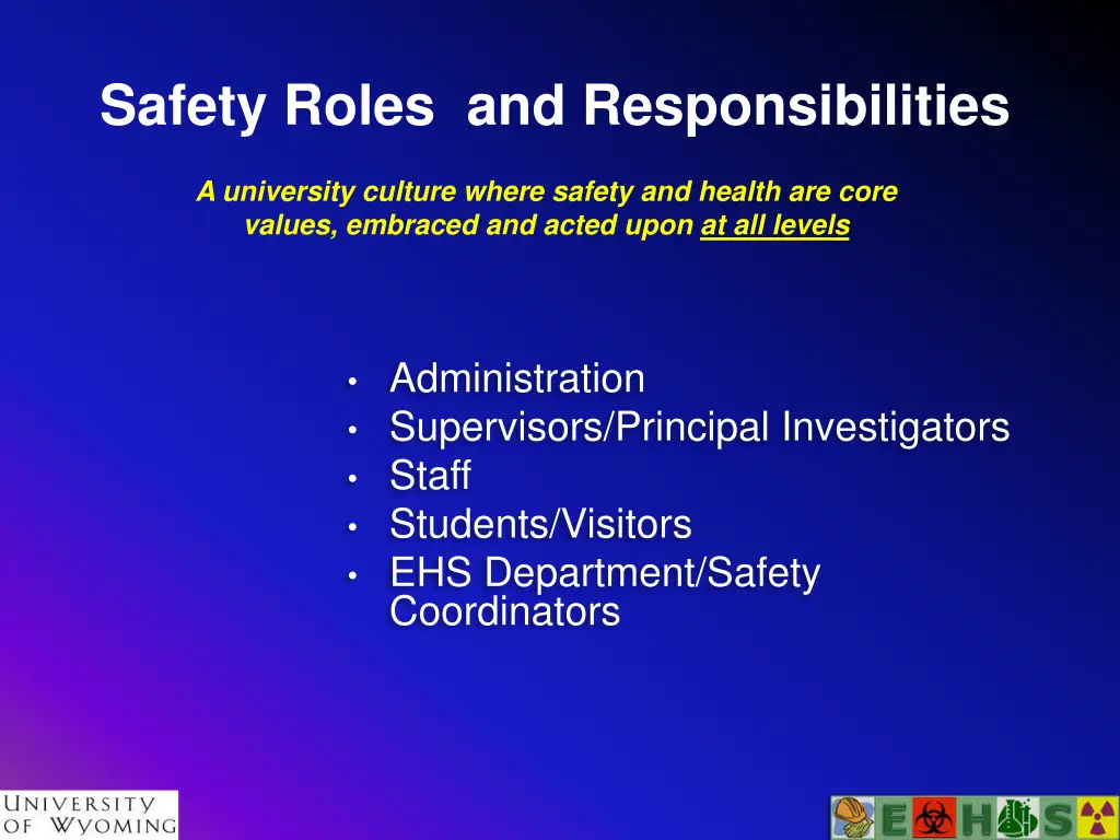 safety roles and responsibilities