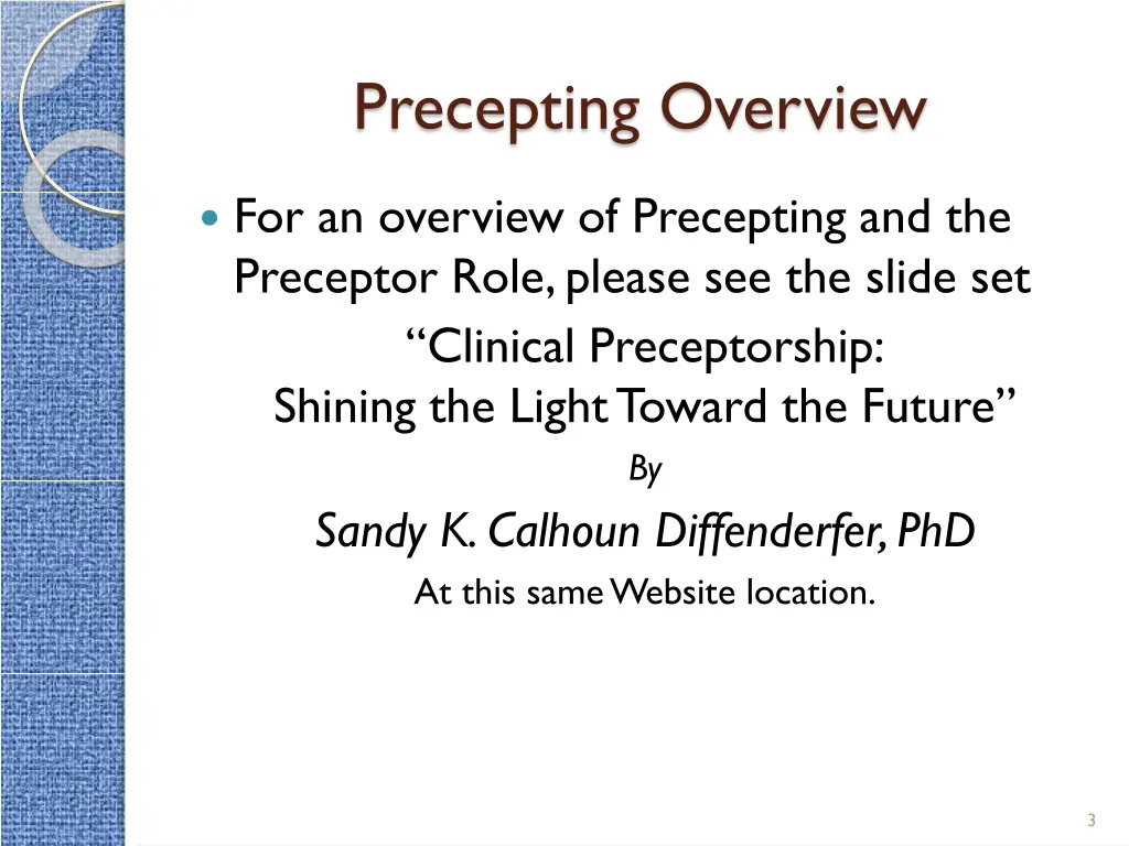 precepting overview