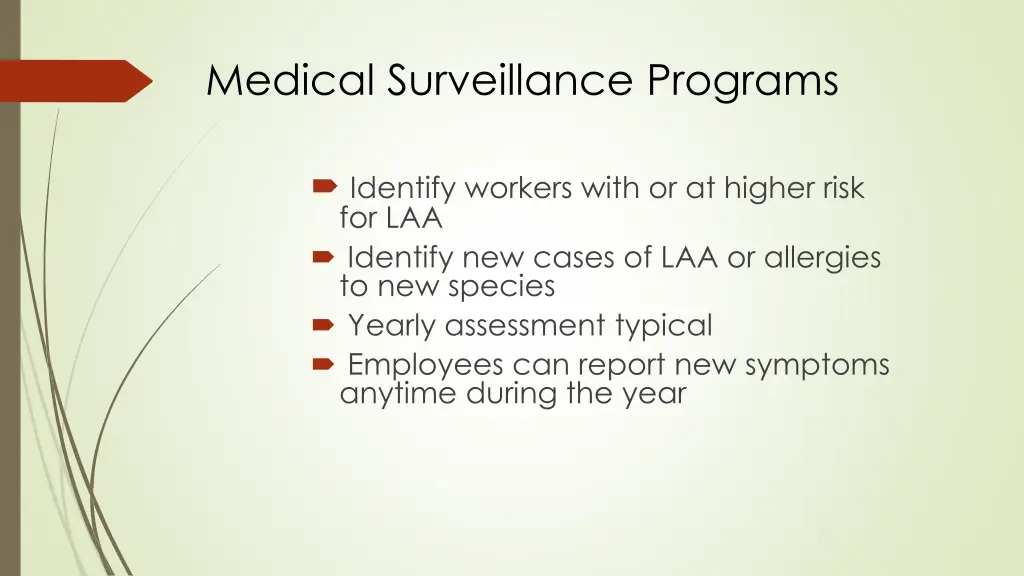 medical surveillance programs