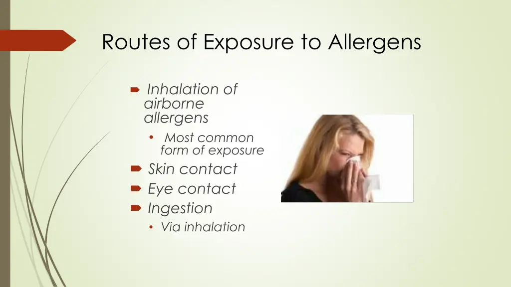 routes of exposure to allergens