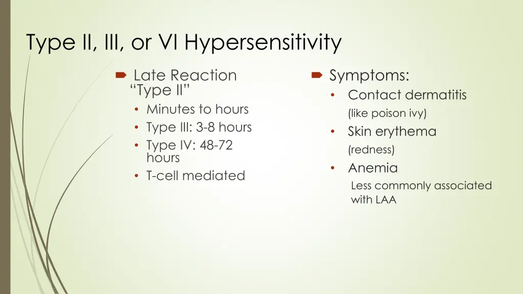 type ii iii or vi hypersensitivity