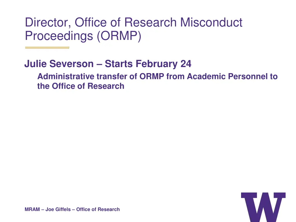 director office of research misconduct