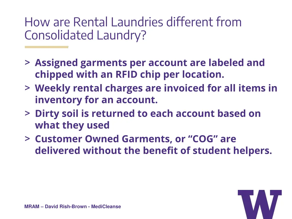 how are rental laundries different from