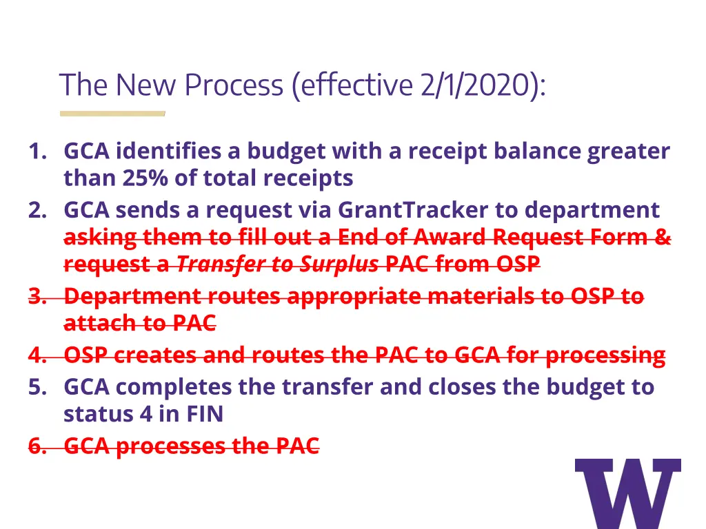 the new process effective 2 1 2020