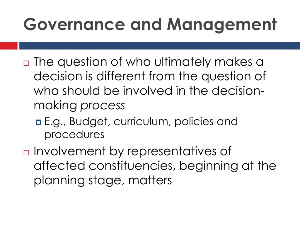 governance and management