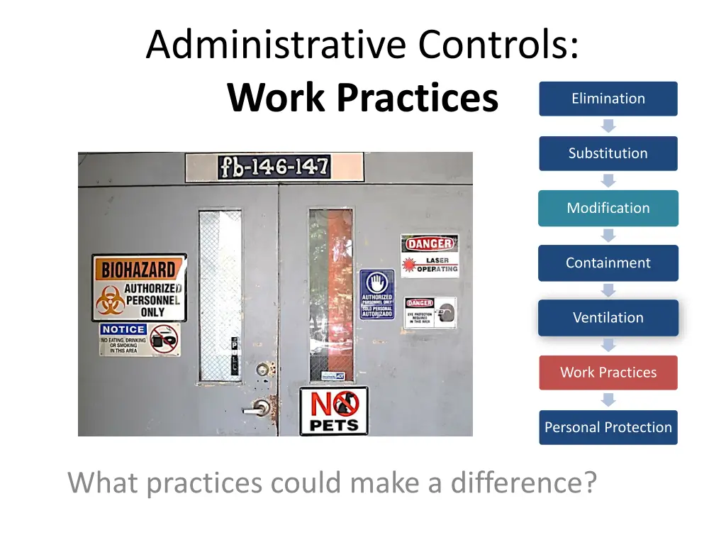 administrative controls work practices