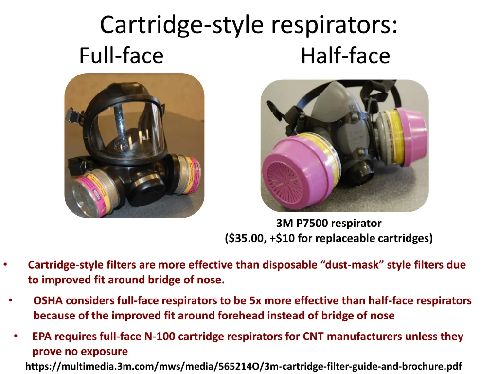 cartridge style respirators full face