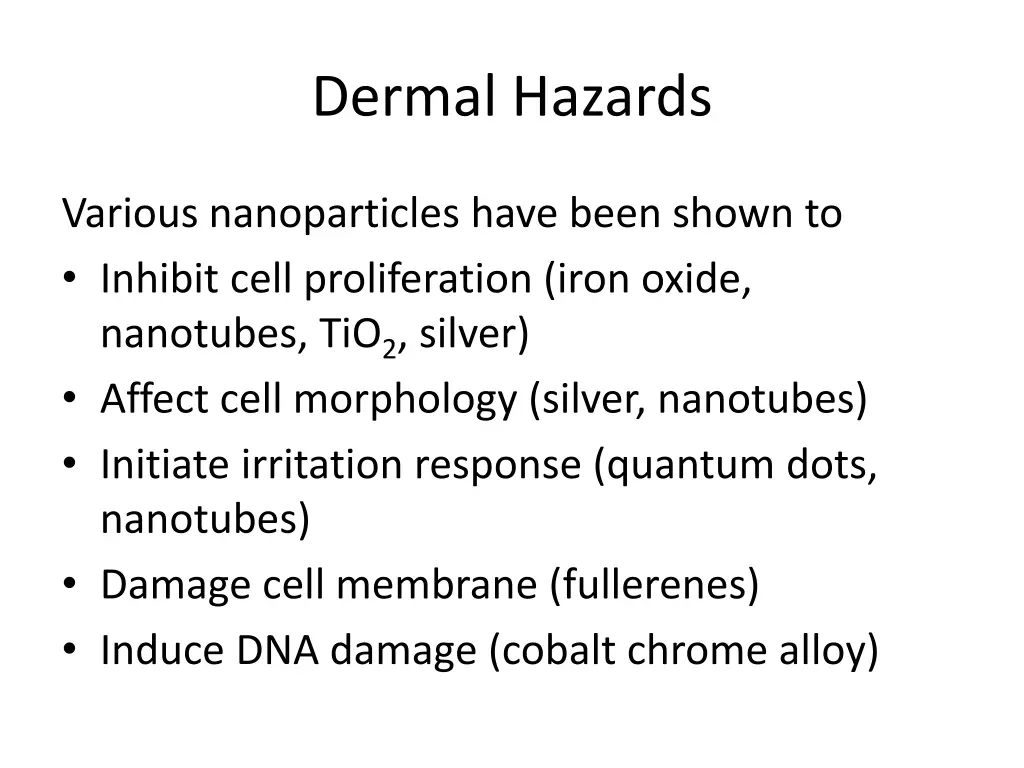 dermal hazards