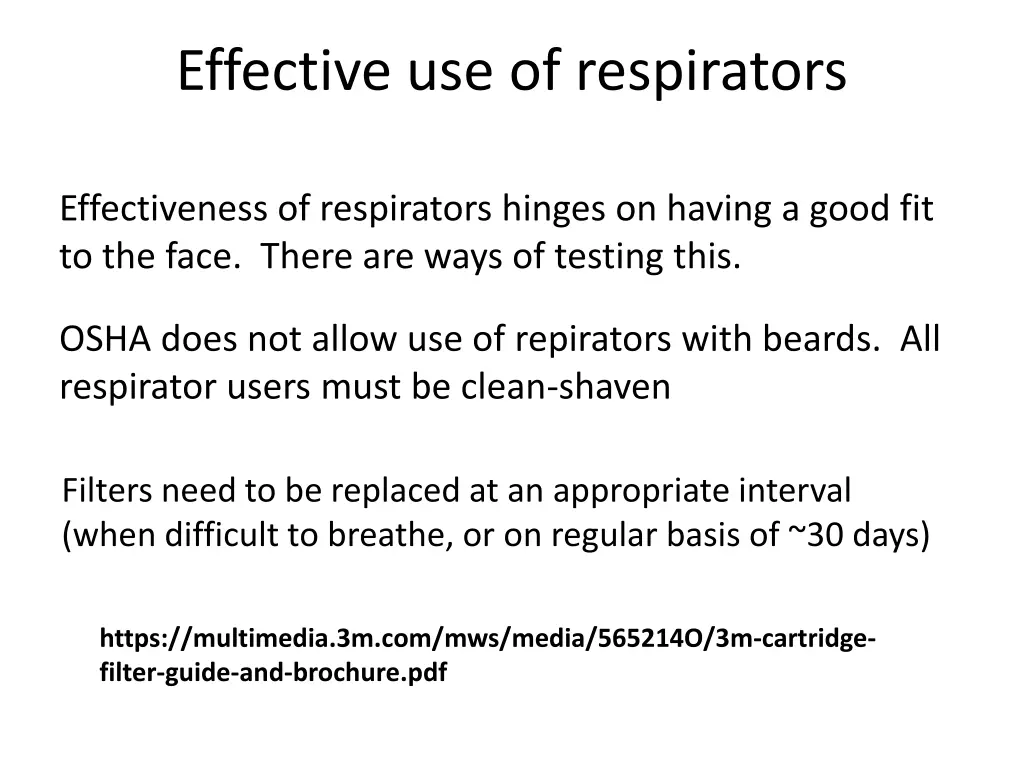 effective use of respirators