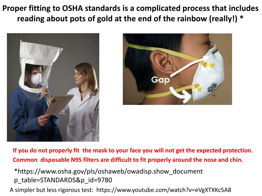 proper fitting to osha standards is a complicated