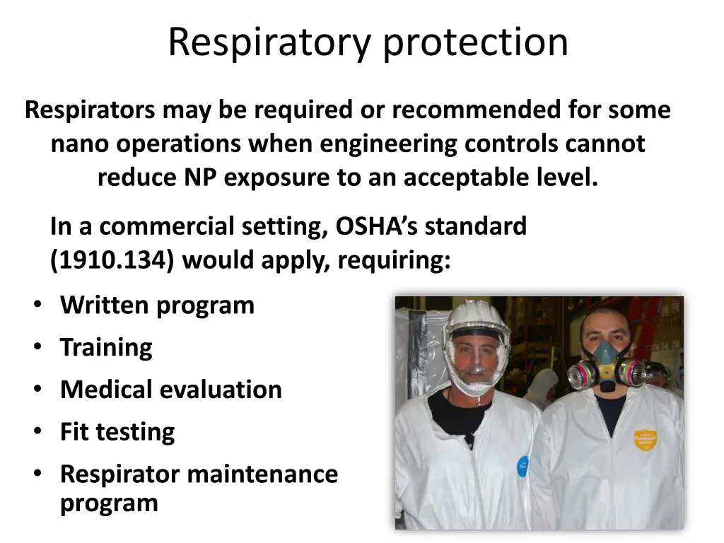 respiratory protection