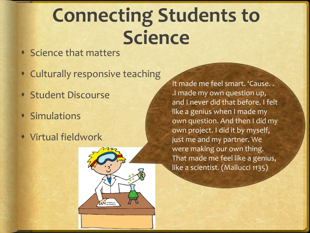 connecting students to science science that