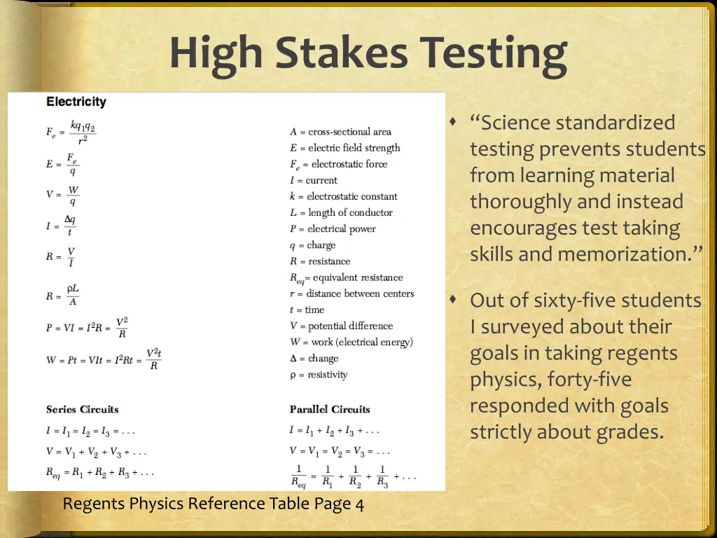 high stakes testing