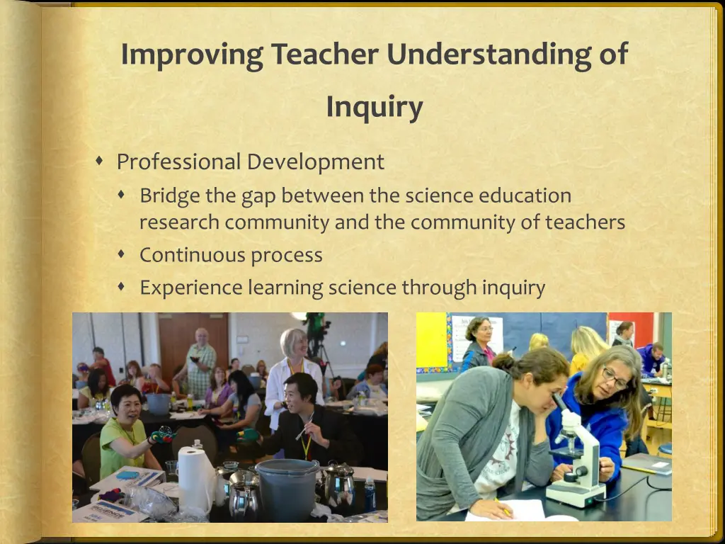 improving teacher understanding of