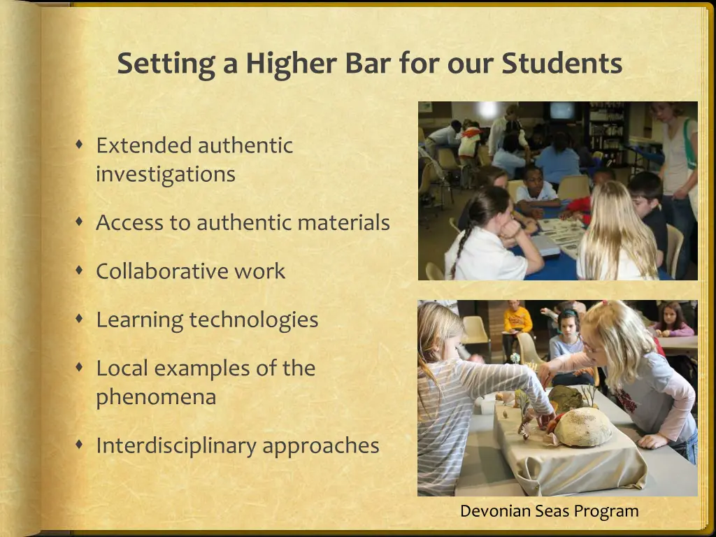 setting a higher bar for our students