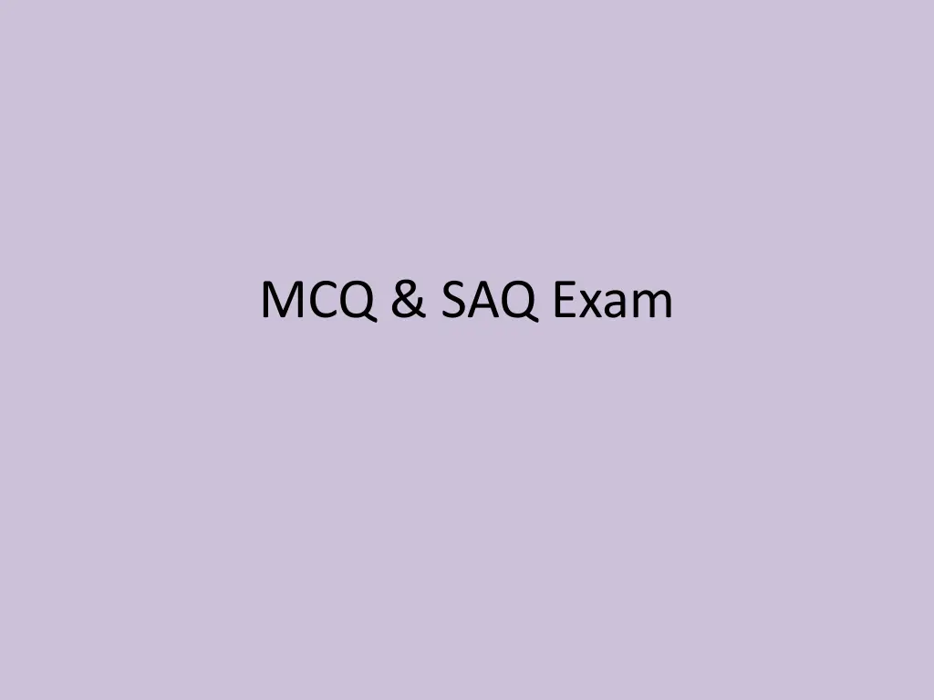 mcq saq exam