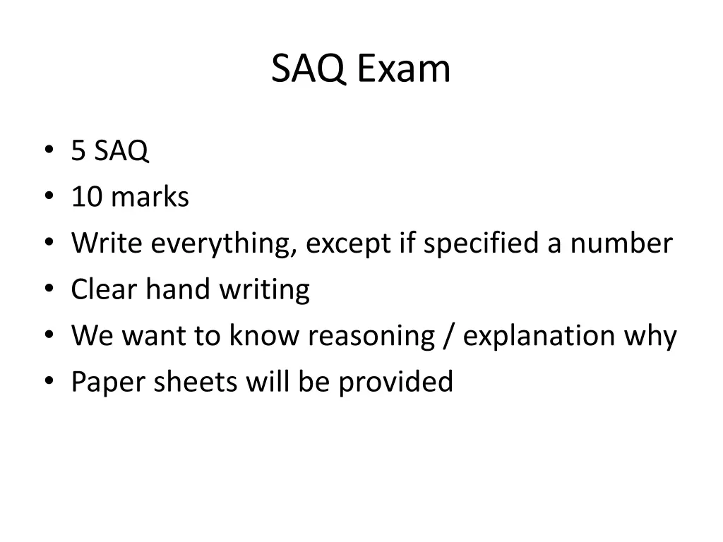 saq exam