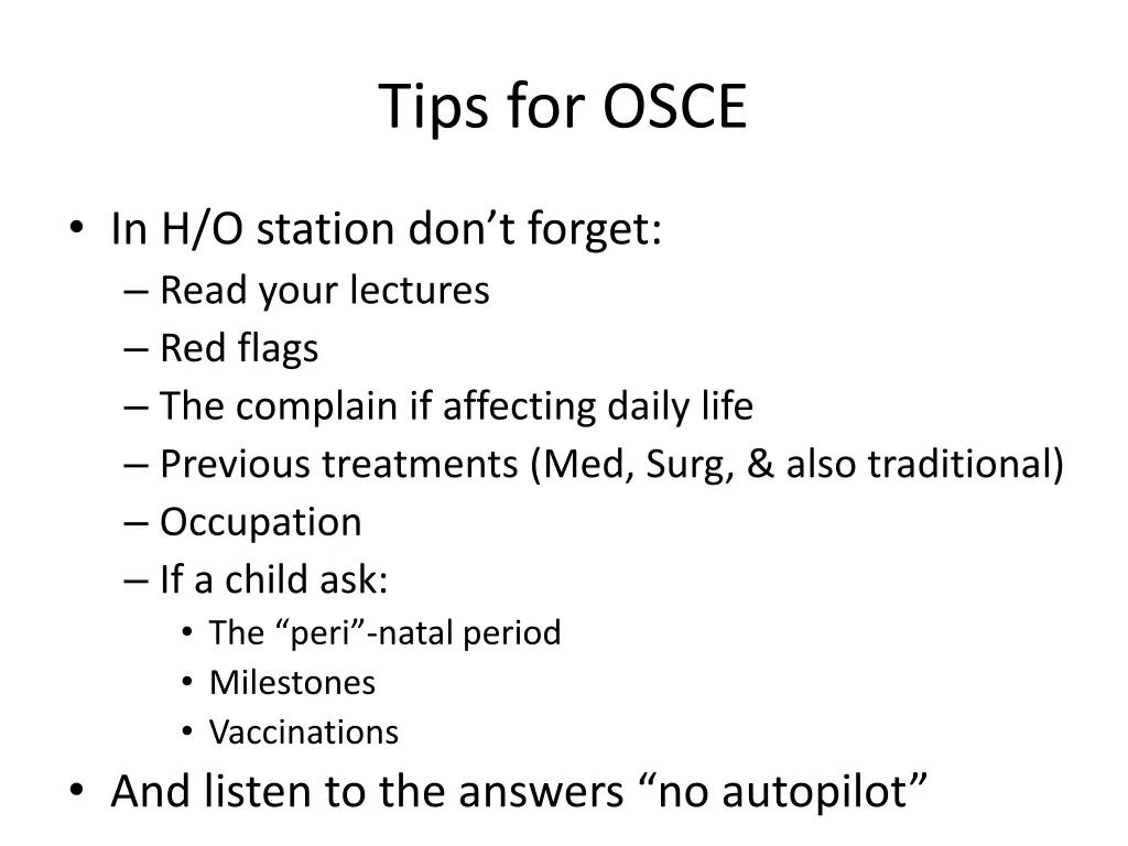 tips for osce 2