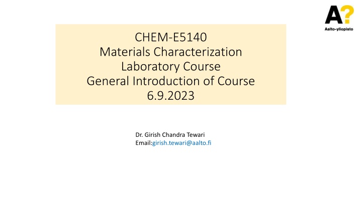 chem e5140 materials characterization laboratory