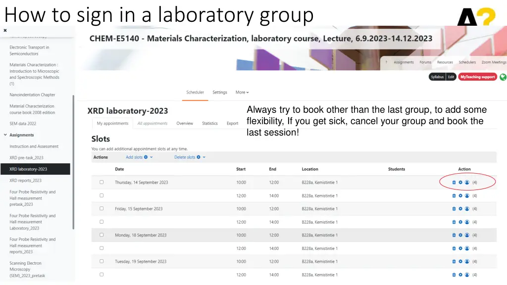 how to sign in a laboratory group 1