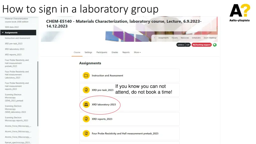 how to sign in a laboratory group