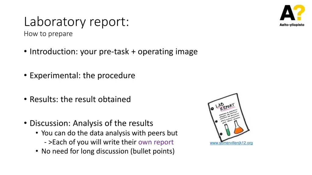 laboratory report how to prepare 4