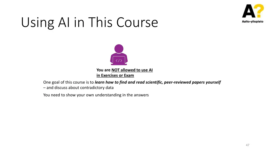 using ai in this course