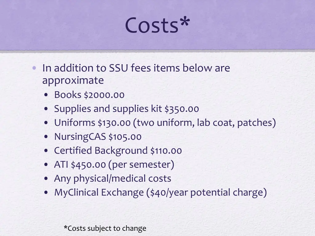 costs