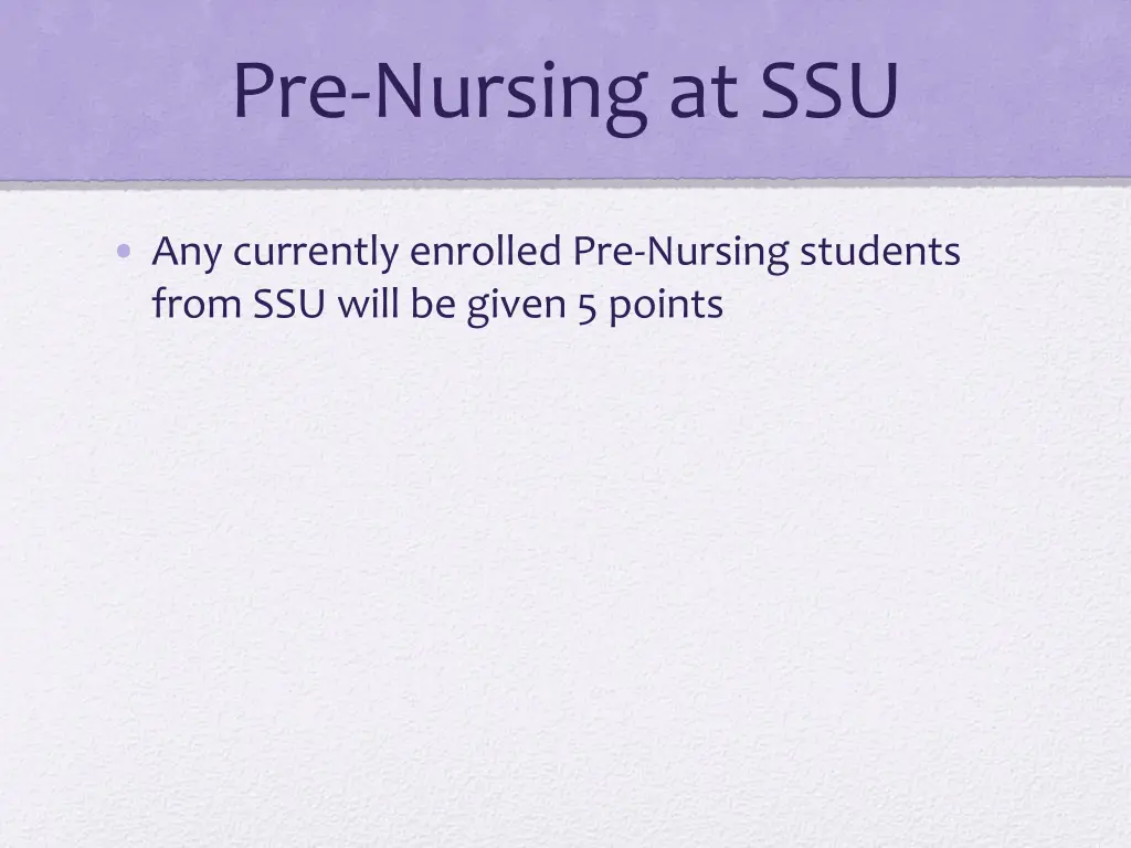 pre nursing at ssu