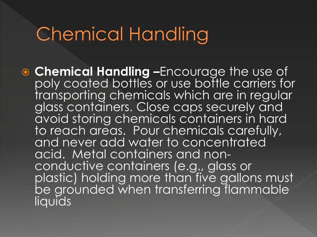 chemical handling