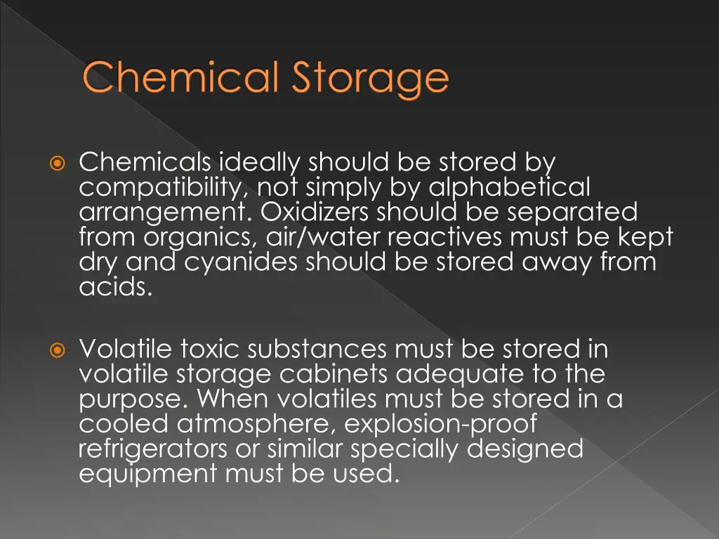 chemical storage