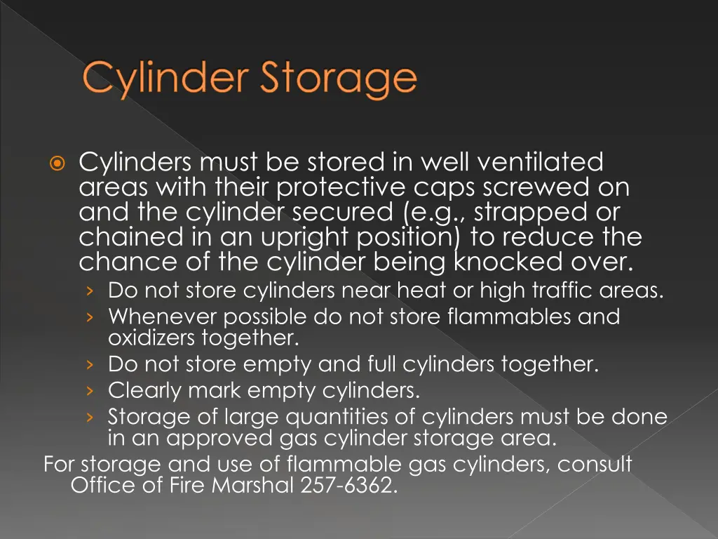 cylinder storage