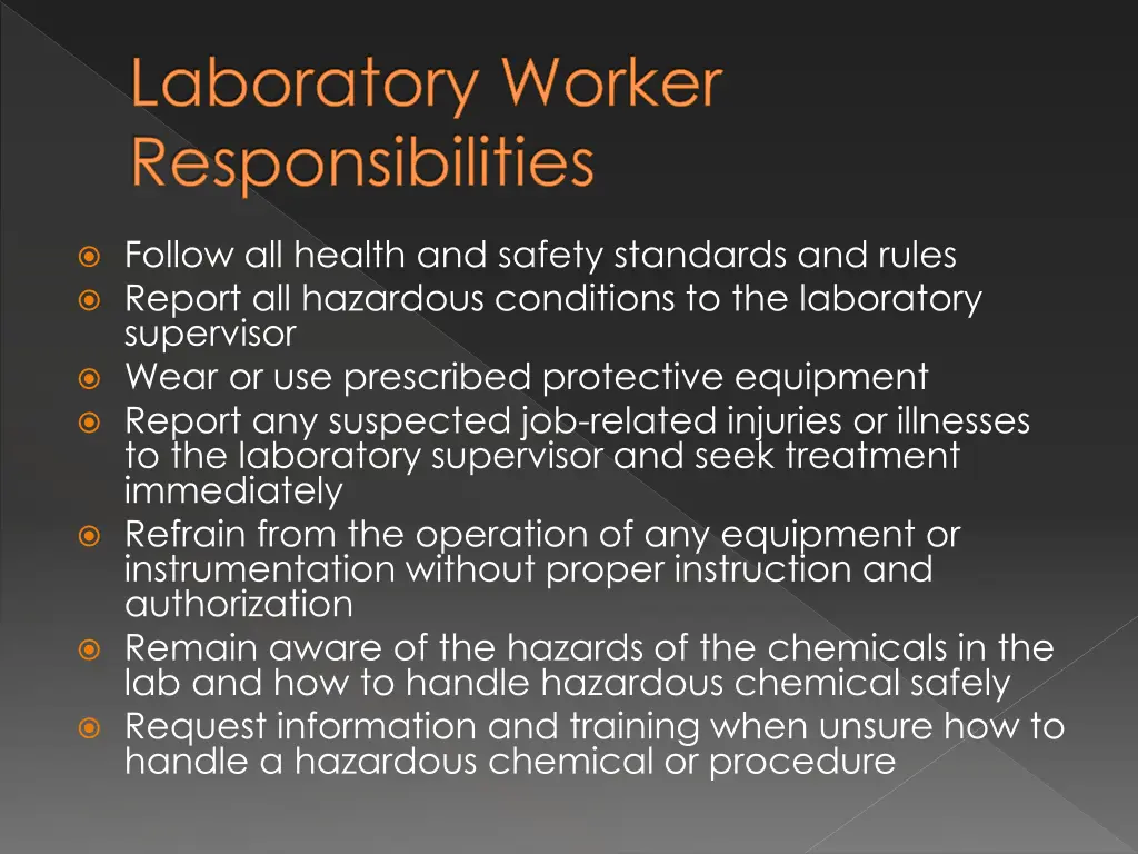 laboratory worker responsibilities