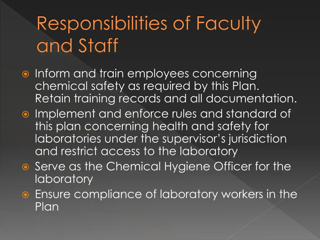 responsibilities of faculty and staff