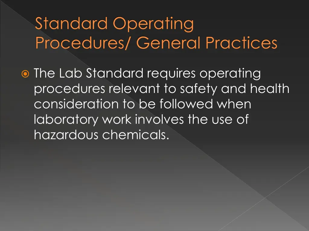 standard operating procedures general practices