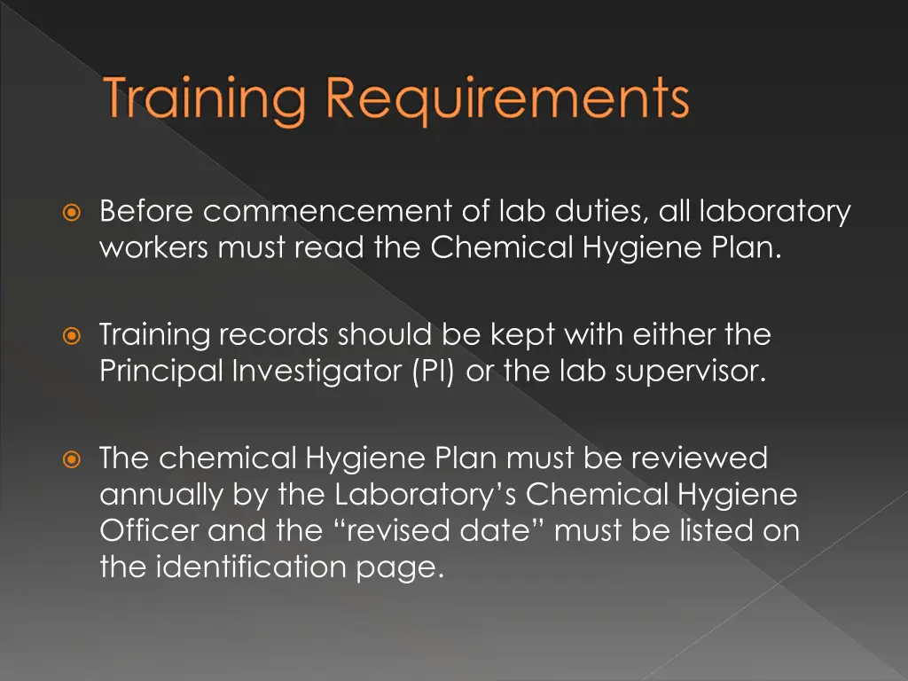 training requirements