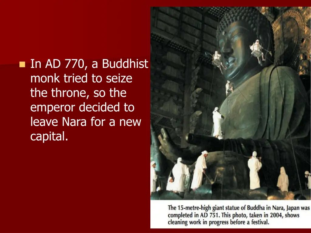 in ad 770 a buddhist monk tried to seize