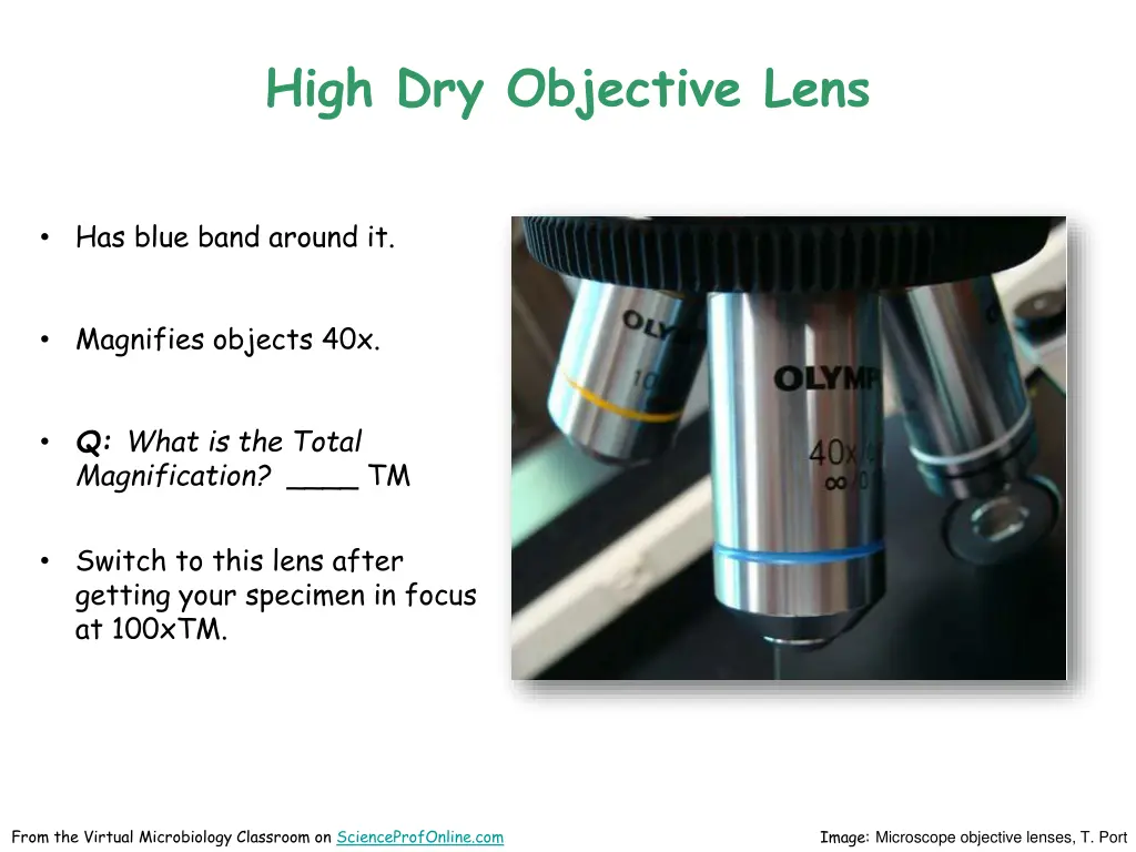 high dry objective lens