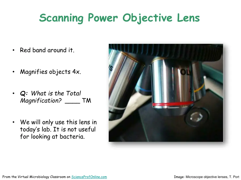 scanning power objective lens