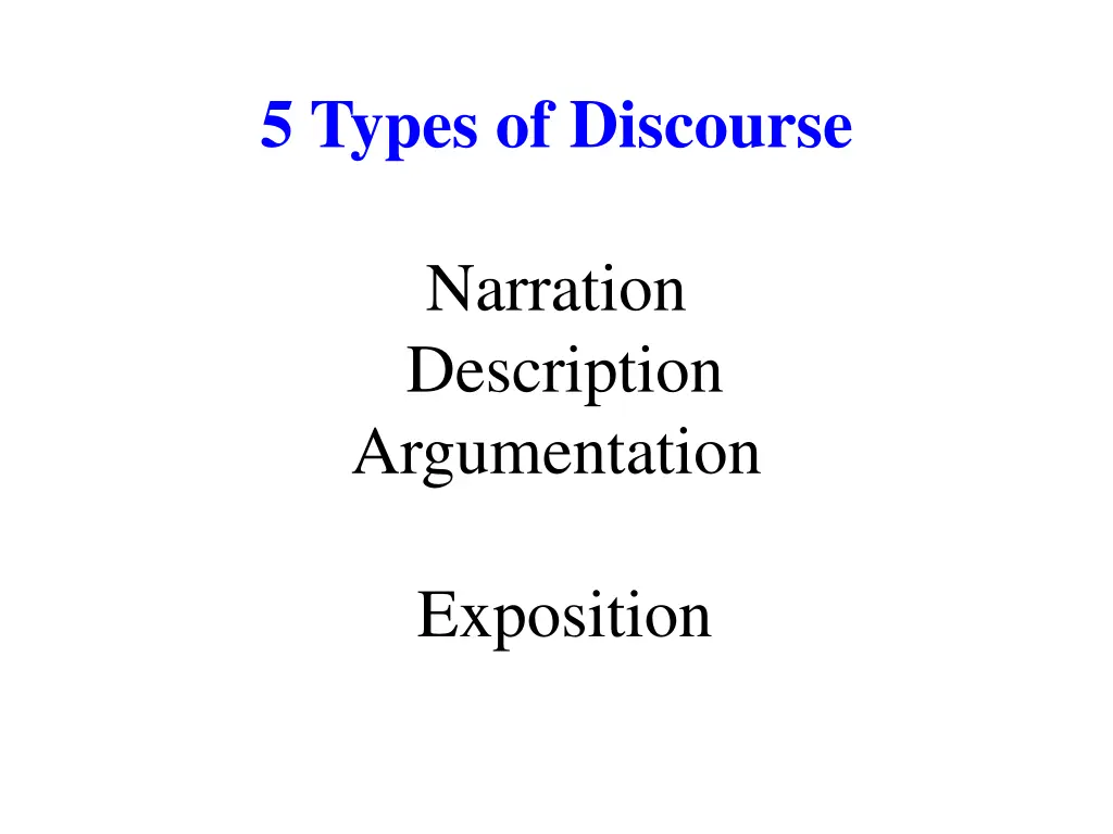 5 types of discourse