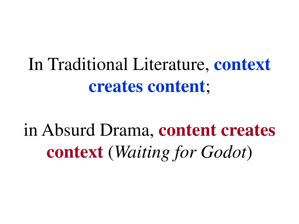 in traditional literature context creates content