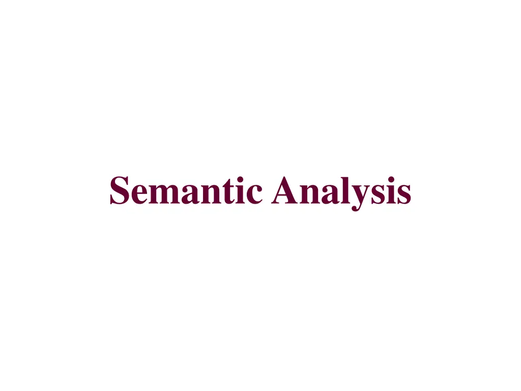 semantic analysis