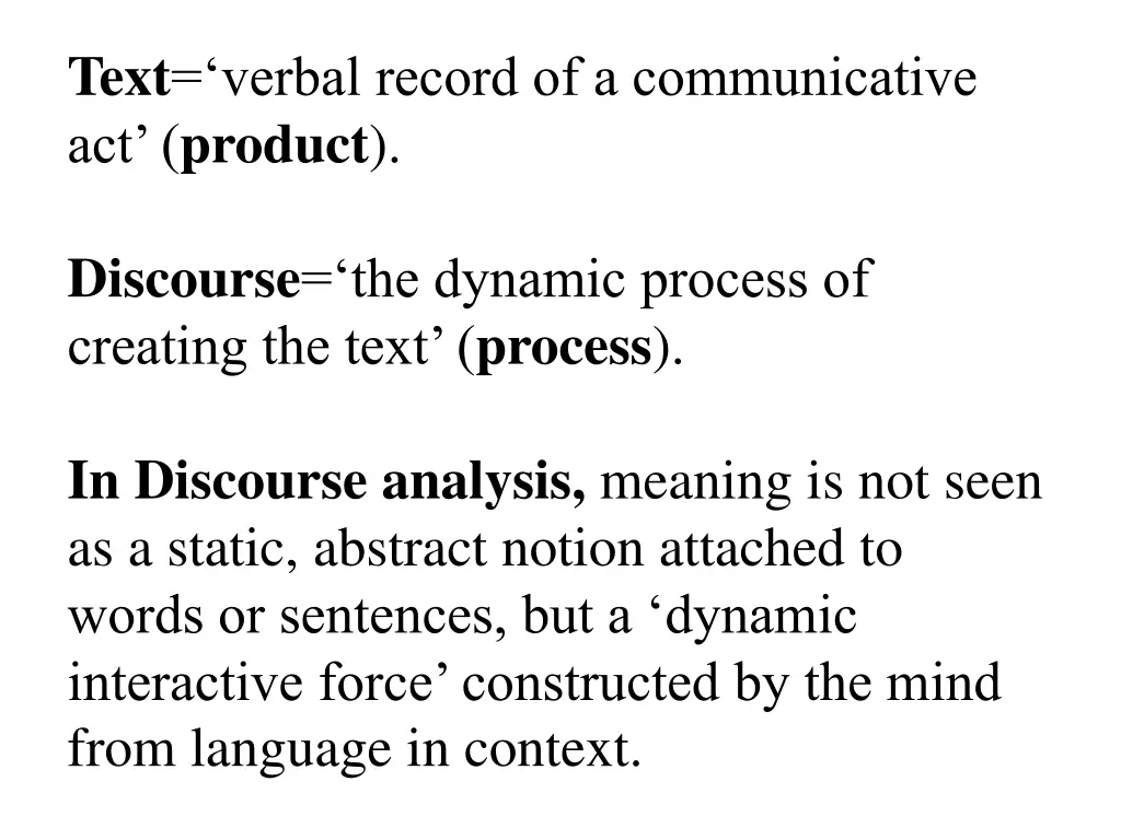 text verbal record of a communicative act product