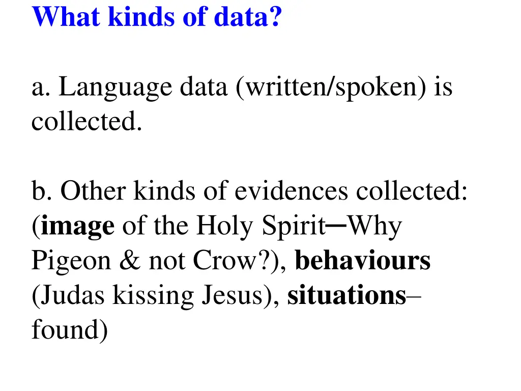 what kinds of data