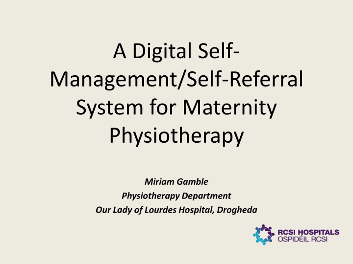 a digital self management self referral system