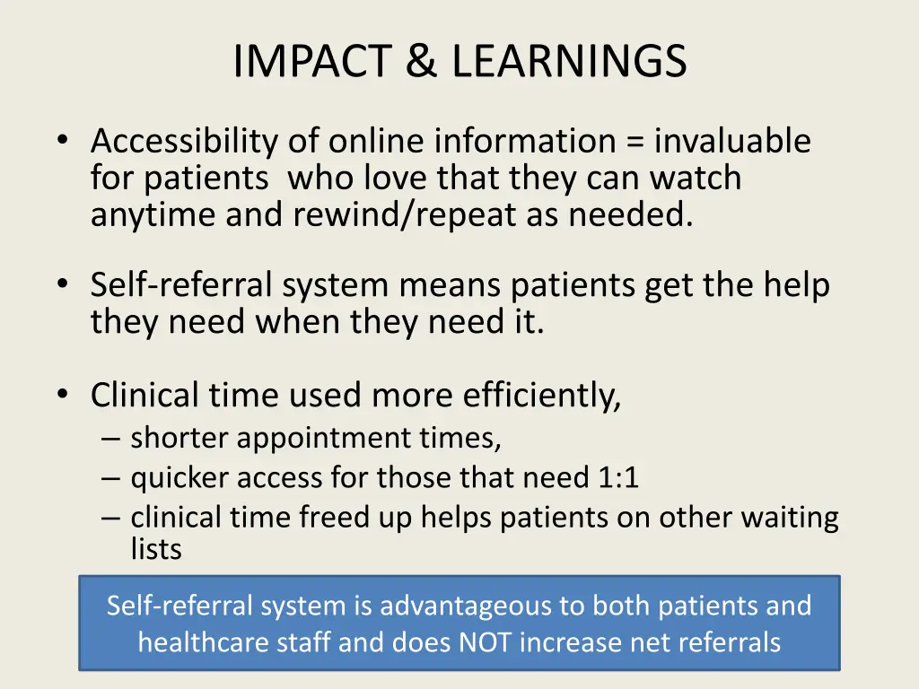 impact learnings