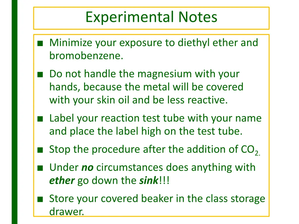 experimental notes