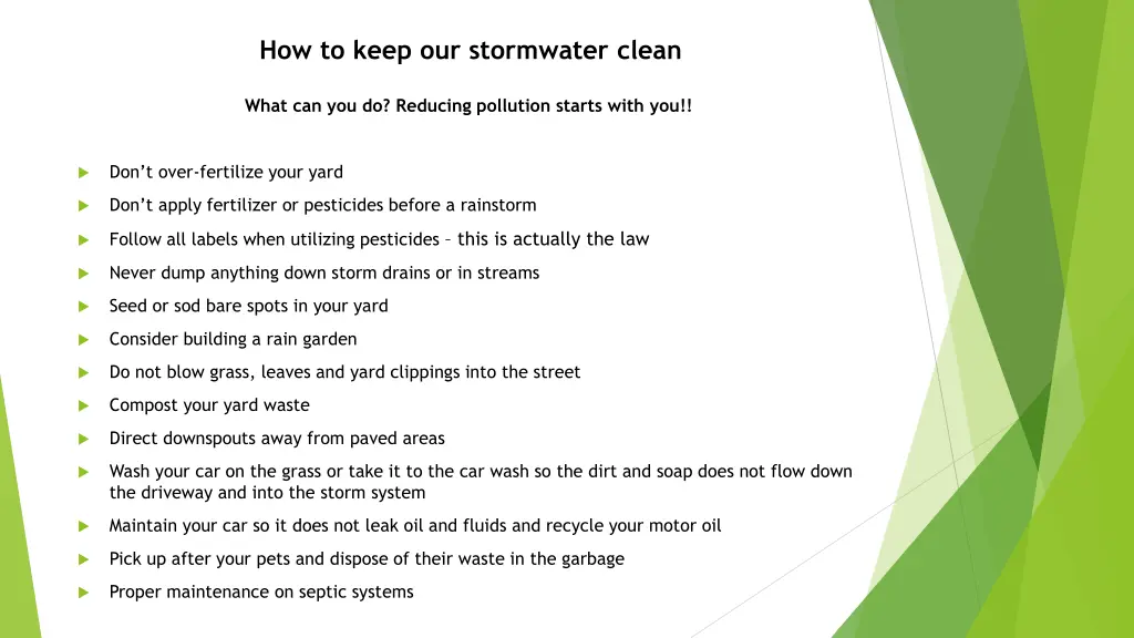 how to keep our stormwater clean