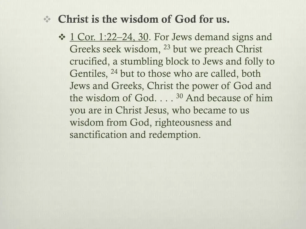 christ is the wisdom