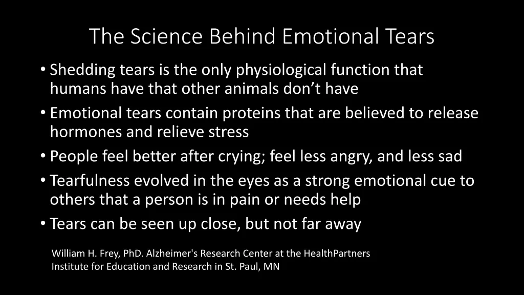 the science behind emotional tears